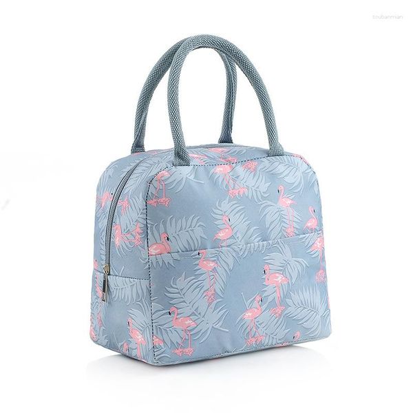 Sacos de armazenamento Saco de lancheira atacado folha de alumínio espessada isolamento de flamingo para trabalhar com bolsa bento