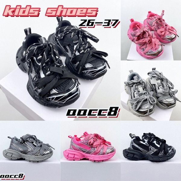B Sapatos infantis 3xl Nona Brand Brand Children Black Silver Rose Pink Youth Sneakers Sneakers 26-37 meninos Esportes de meninas q4ct#