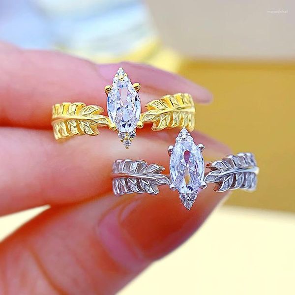 Clusterringe S925 Silber Imitation Diamant Damenring Europa und Amerika Online Roter Verlobungsschmuck