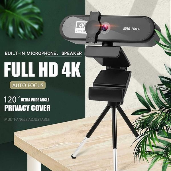 4K Full HD Mini Webcam с MIC Automatic Focus 2K онлайн веб -камера для компьютерного компьютера ноутбуки портативное живое видео 60 кадров HKD230825 HKD230828 HKD230828