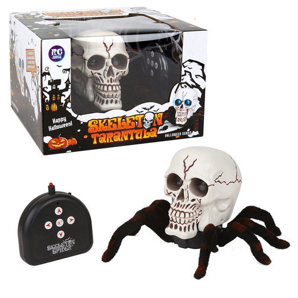 Oggetti decorativi Figurine Halloween Spaventoso Telecomando Teschio Ragno Giocattolo RC Giocattoli Scheletro Luce Terrificante Orribile Fantasma Lupo 230828