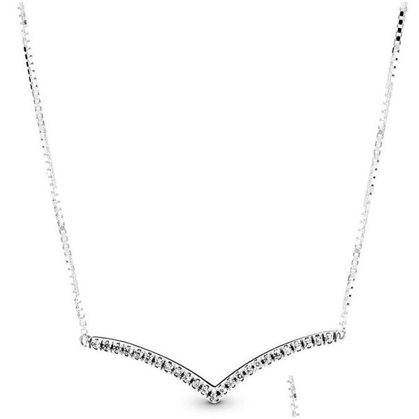 Подвесные ожерелья 925 Серебряное ожерелье Сердце Сердце Женские украшения моды настоящий сияющий желание вневременной элегантности