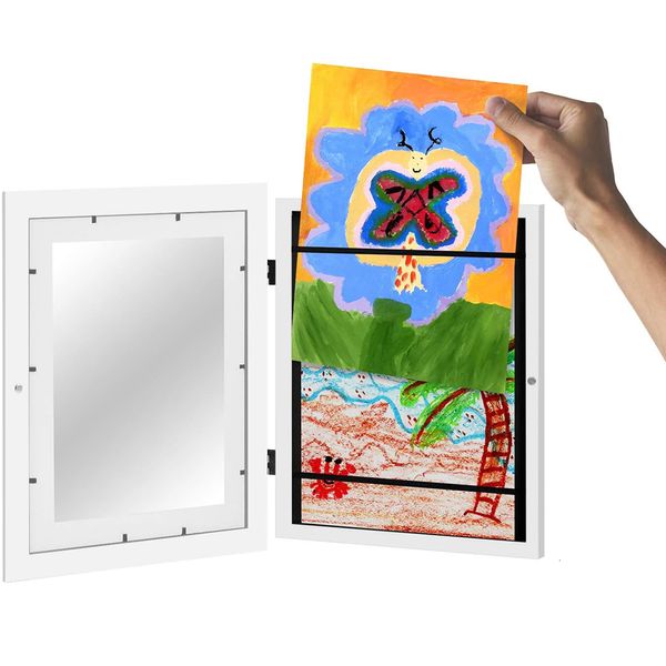 Dipinti Bambini Arte Progetti di cornici Regalo per bambini Cornici artistiche Flip Frames Apertura frontale magnetica Vetro temperato Conservazione Disegno Pittura Immagine 230828