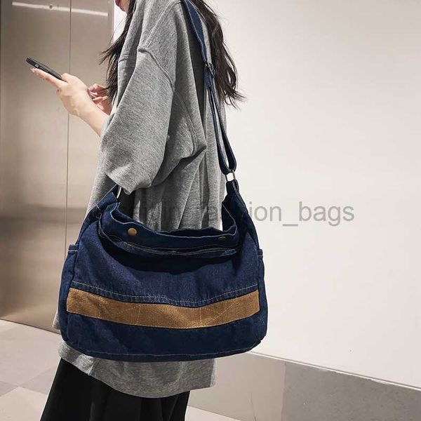 Umhängetaschen Denim Damentasche Damen Einkaufstasche Hohe Kapazität Schutztasche Koreanische Canvas Messenger Bag Y2K Vintage Rucksack caitlin_fashion_bags