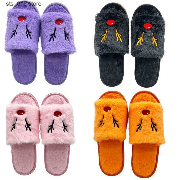 Chinelos Novos Chinelos de Natal Mulheres Elk Plush Slides Cartoon Animal Chinelos de Algodão Bonito Quarto Interior Quente Anti Skid Soft Home Shoes T230828