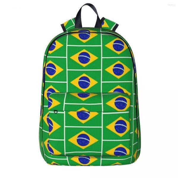 Rucksack mit brasilianischer Nationalflagge, große Kapazität, für Studenten, Büchertasche, Schultertasche, Laptop-Rucksack, Reisen, Kinder, Schule