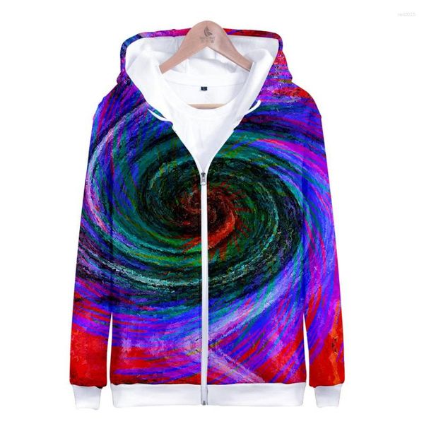 Männer Hoodies Tie Dye Flashbacks 3D Druck Männer/frauen Bunte Zipper Pullover Mäntel Sweatshirt Männer Übergroße