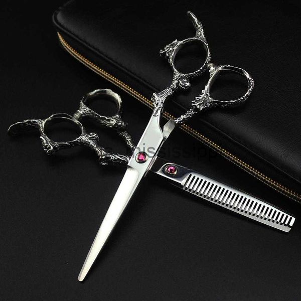 Ножницы ножницы Titan Professional Barber Tools Sliver Hair Ncissor Японские ножницы для волос Профессиональные парикмахерские драконные ножницы x0829