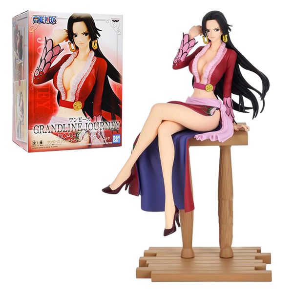 Giocattoli con le dita 21 cm One Piece Anime Figure Sexy Boa Hancock Posizione seduta Action Figure PVC Collezione per adulti Modello Doll Toy Ornaments Gift