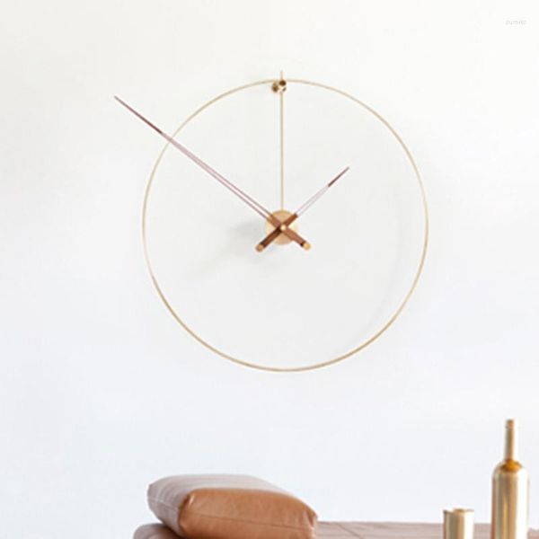Relógios de parede luxo espanha grande relógio moderno metal madeira craetive relógios decoração casa sala estar ouro clcoks decorarion zy50gz