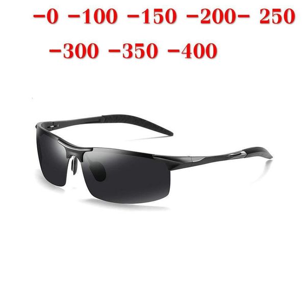 Sonnenbrille Aluminium Magnesium Maßgeschneiderte Myopie Minus Polarisierte Linse Sport Schwarz Antiwind Schutzbrille NX 230828