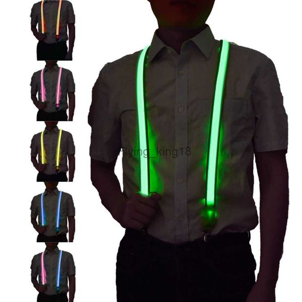 Suspensórios com clipe de LED gravata borboleta brilhante ajustável calças luminosas tiras lembrancinhas para festival em casa suprimentos de casamento HKD230829