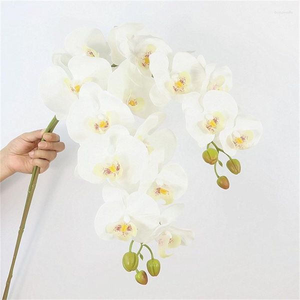 Dekorative Blumen, 20 Stück, luxuriös, 9 Köpfe, groß, fühlt sich echt an, künstliche Orchidee für Zuhause, Tischdekoration, Flores, Weihnachten, Indie-Raumdekoration