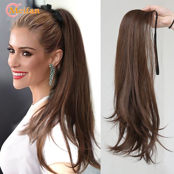 SPEDIZIONE GRATUITA per nuovi articoli di moda in stock Wigs sintetici Meifan Long Wavy Curly Cotail Women Culleding Wated Wited to Hair Tail Natural False Hairpice