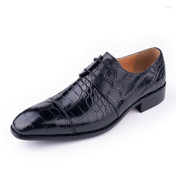 Kleid Schuhe Hohe Qualität Lace-Up Business Formale Hochzeit Party Leder Für Männer Soulier Pour Homme Heels Gummi Laufsohle