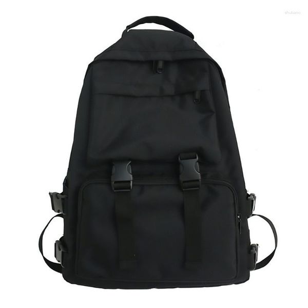 Sacos de cintura preto mochila tendência feminina moda feminina impermeável grande saco de escola adolescentes meninas estudante ombro