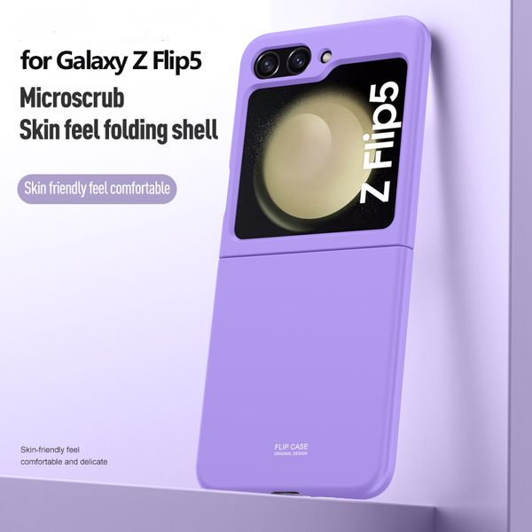 Design di moda innovativo e di lusso Microscrub Skin Touch pieghevole per Galaxy Z Flip5 Custodia per telefono portatile Dexterity