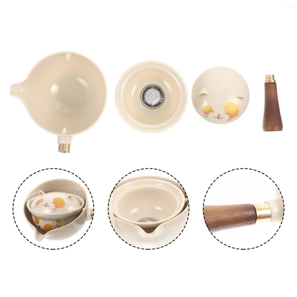 Conjuntos de louça cerâmica alça lateral jarro chá ferramenta de cerveja pote infusor solto estilo chinês teaware cerâmica escritório bule chaleira casa turca