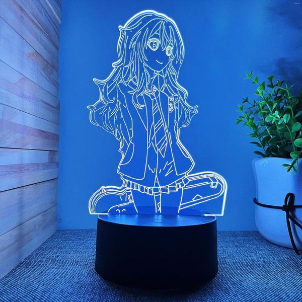 Nachtlichter Ihre Lüge im April Kaori Miyazono Lampe Anime für Schlafzimmer Dekor Kind Kinder Geburtstagsgeschenk Manga Gadget Drop Led Licht