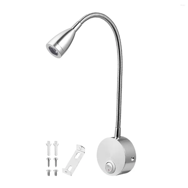 Wandleuchte Moech AC 85-265V 3W 360-Grad-flexibler Arm LED-Licht Lesebett mit Schalter (Warmweiß)