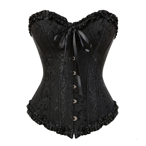 Taillen-Bauch-Former-Korsett-Oberteil, Übergröße, Damen-Bustier, Überbrust, sexy Schnürung, Reißverschluss, Blumen-Dessous, Vintage-viktorianische Mode, Schwarz, Rot, Tropfenform 230828