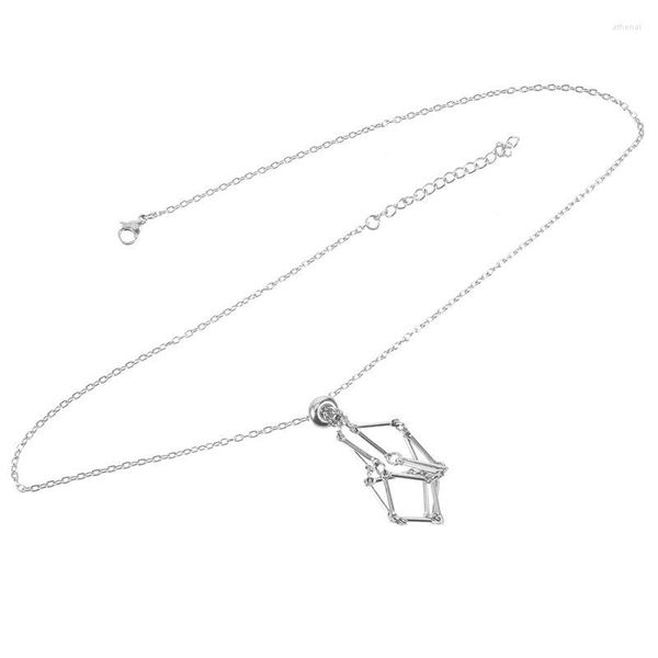 Collane con ciondolo Collana Supporto per pietra vuota Gabbia di cristallo Staffe metalliche Pendenti in corda Borsa a rete regolabile
