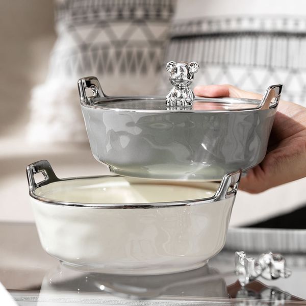 Geschirr-Sets Amphore Keramikschale Licht Luxus Kreative Bär Suppe Zuhause Nordischer Stil Salatgeschirr Casual Geschenk Großhandel 230828