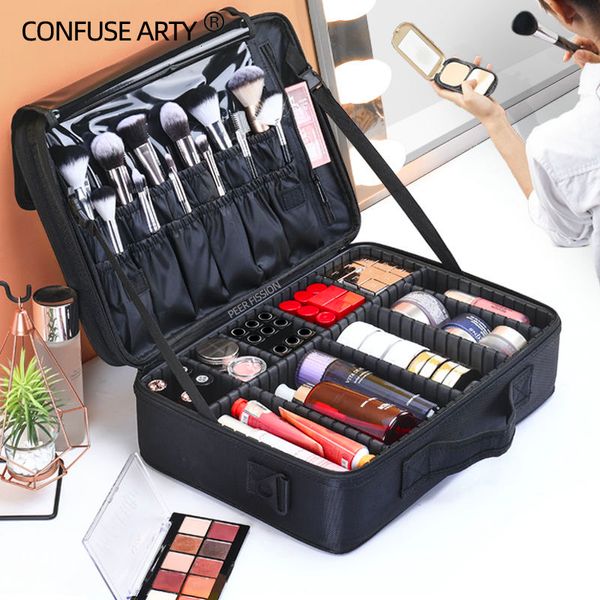 Taille Taschen Oxford Tuch Make-up Tasche Große Kapazität mit Fächern Für Frauen Reise Kosmetik Fall 230828