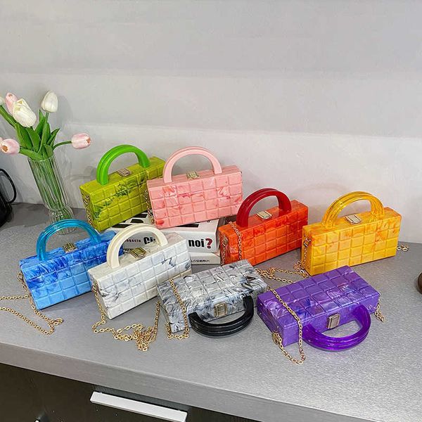 Акриловая сумка, модная сумка ярких цветов с бриллиантами, индивидуальная цепочка, ручная сумка через плечо, сумка 0904