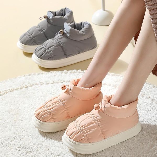 Hausschuhe Frau Winter Baumwolle Schuhe Design Weibliche Unten Tuch Wasserdichte Warme Schuhe Paar Indoor Casual Großhandel