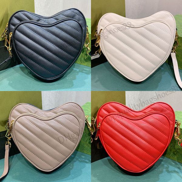 Kartlı G Mini Kalp Omuz Çantası Lüks Tasarımcı Çantalar Kadınları Seviyor Çanta Çantası Çanta Deri Çantalar Messenger Toates Cüzdan Altın Tonlu Donanım
