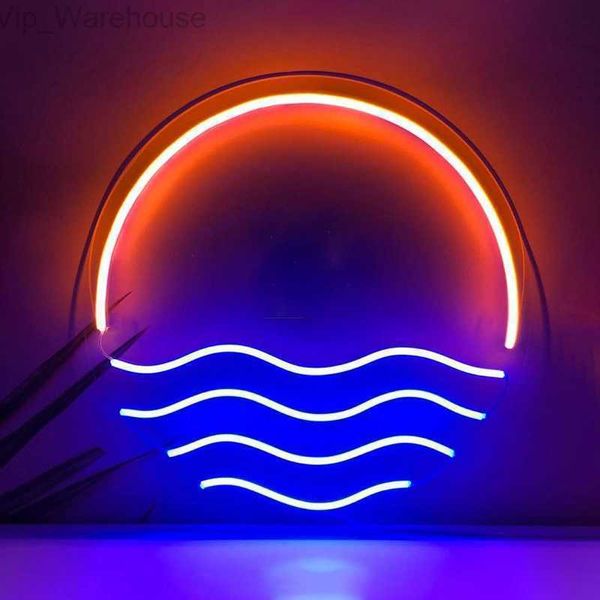 Zonsondergang Zee Aangepaste Neon Lamp Licht Kamer Decor Neon LED Teken Nachtverlichting Voor Kamer Decor Vakantie Feest Chirismas Decoratie HKD230825