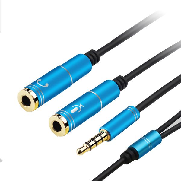 Jack da 3,5 mm microfono auricolare splitter audio cavo di prolunga Aux da femmina a 2 cuffie maschili per telefono e computer