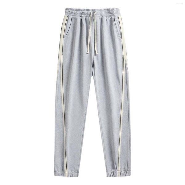 Männer Hosen Frühling Und Herbst Kordelzug Mann Hosen Elastische Taille Trend Lose Baumwolle Leinen Freizeit Einfarbig Jogginghose