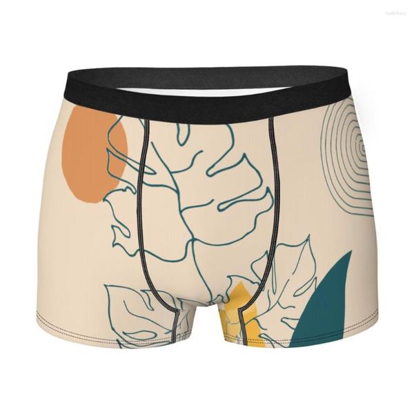 Underpants Monstera Love Минималистские мужчины -боксерские трусы Boxer Sworks Word Art Очень дышащее качество сексуальных шорт Идея подарков