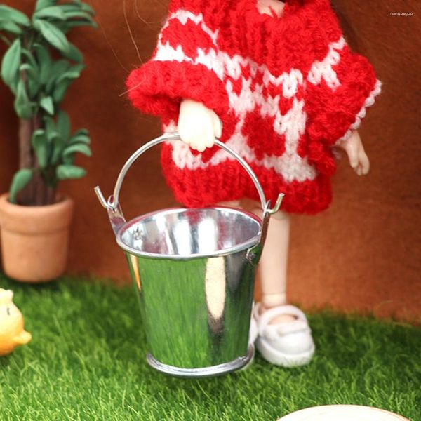 6pcs balde em miniatura modelo de jardinagem mini casa barril decoração