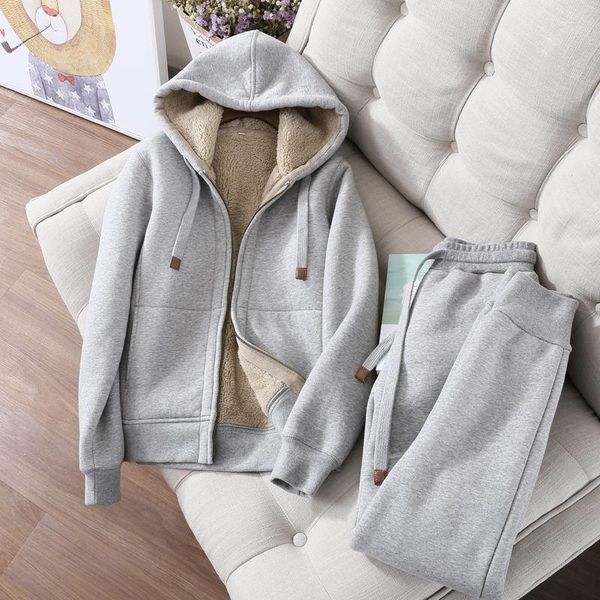 Hoodies femininos outono inverno mais veludo manga longa moletom roupas esportivas quentes jaqueta de grandes dimensões hk180