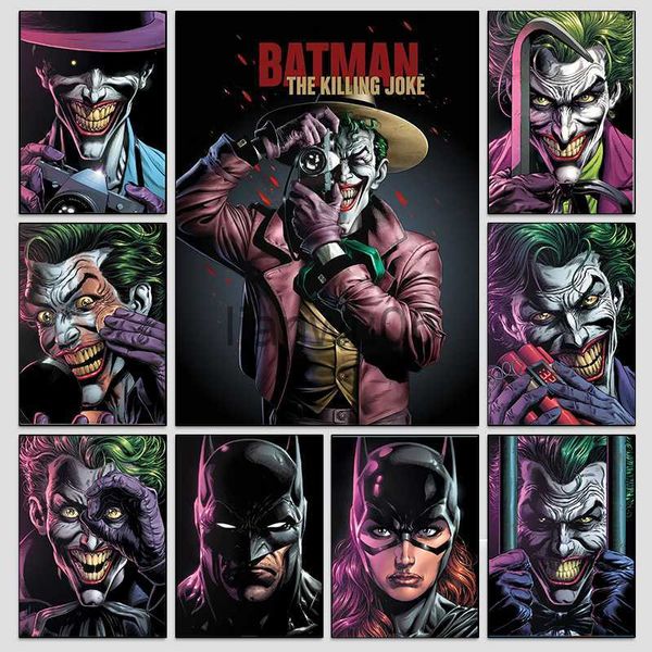 Металлическая живопись манга Joker Bats Poster IC Comics Canvas Painting Prints Prints Art Art Pictures для гостиной домашний декор подарок без кадры x0829