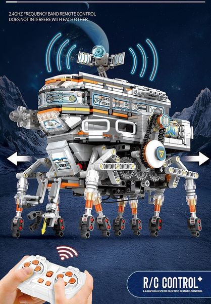 Bloco de construção de guerra espacial RC / carro elétrico conjunto de experimento científico kit de modelo de brinquedo 9060 Ficção de carro espacial andando robô inteligente bloco de construção brinquedos para crianças presente de Natal