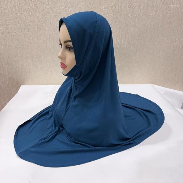 Abbigliamento etnico Adulti Sciarpa hijab musulmana di grandi dimensioni di alta qualità con parte del mento Foulard islamico Cappelli Armia Pull On Headwrap Turban Caps