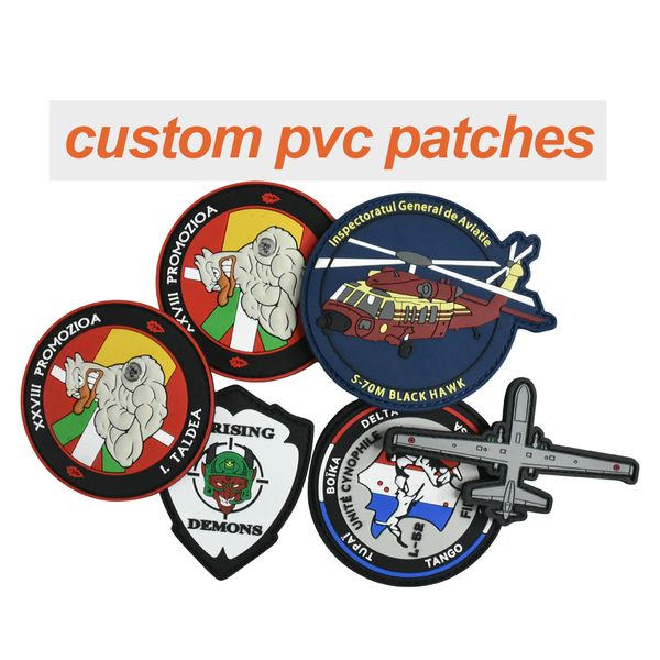 Remendos de borracha de pvc logotipo personalizado emblemas de gancho e laço 2d 3d remendos de etiqueta de silicone macio para roupas chapéus acessórios de mochila