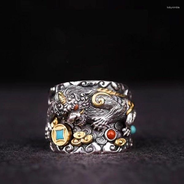 Cluster Ringe HX China-Chic Pixiu Ring Retro Herren Hochwertige Transit Bully Zubehör Damen Für Mann Frau Schmuck Herren