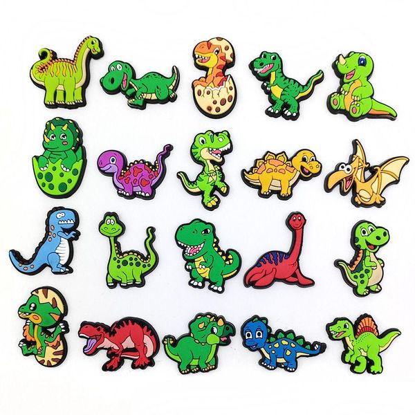 Acessórios dos desenhos animados Dinossauro Sapato Charme Decoração Fivela Jibbitz para Clog Charms Pulseira Pins Drop Delivery Bebê Crianças Maternidade Pro Dhlva