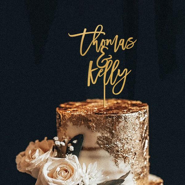 Altri articoli per feste per eventi Matrimonio personalizzato Topper per torta in oro Anniversario Topper per torta rustico in acrilico Cognome personalizzato Topper per torta di fidanzati Decorazioni per feste 230828