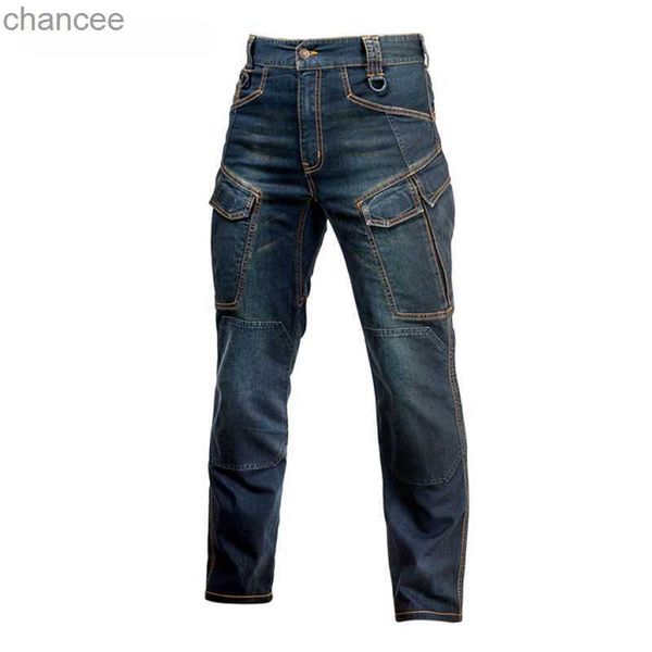 Pantaloni da uomo Jeans tattici militari Tasche multiple Pantaloni cargo casual dritti Dimem Plus Size S-4XL con indumenti protettivi HKD230829