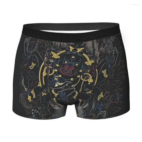 Underpants Mahakala Homens Boxer Briefs Estilo Japonês Arte Respirável Cueca Criativa de Alta Qualidade Impressão Shorts Presente Idéia