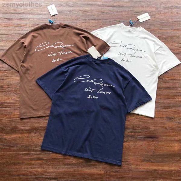 Herren-T-Shirts, gute Qualität, übergroß, Cole Buxton, gekritzelter Slogan, modisches T-Shirt für Herren, Braun, Königsblau, Schwarz, Weiß, CB-T-Shirt mit Etikett