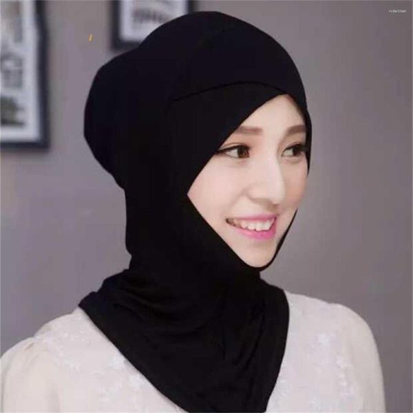 Abbigliamento etnico Donne musulmane Copertura completa Cappellini Hijab interni Fronte Croce Sottoscocca islamica Cofano Modale Sotto Sciarpa Cotone Turbante Mujer