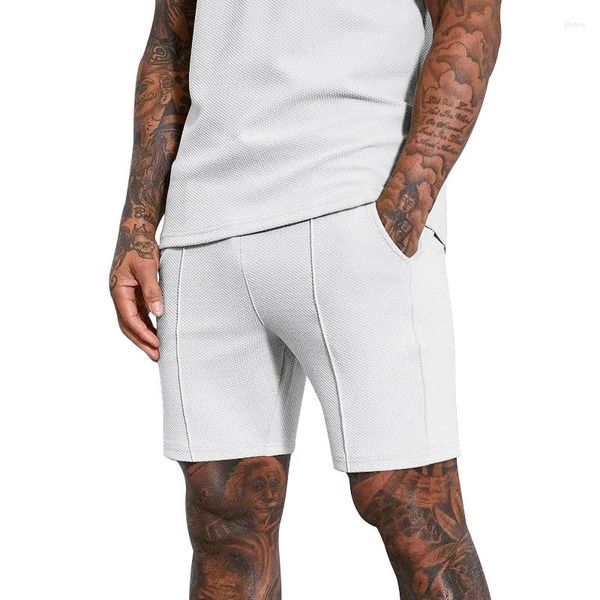 Shorts masculinos 2023 Cross Border Europeu e Americano Verão Casual Respirável Grandes Meninos Capris Soltos Calças Médias