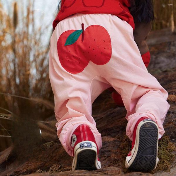 Calças infantis roupas outono calças do bebê algodão puro impressão dos desenhos animados leggings casuais 2023 roupas infantis